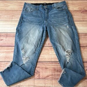 LuLaRoe Denim Skinny Fit Distressed Ankle Jeans Light Wash Womens 34 (35x26.5)